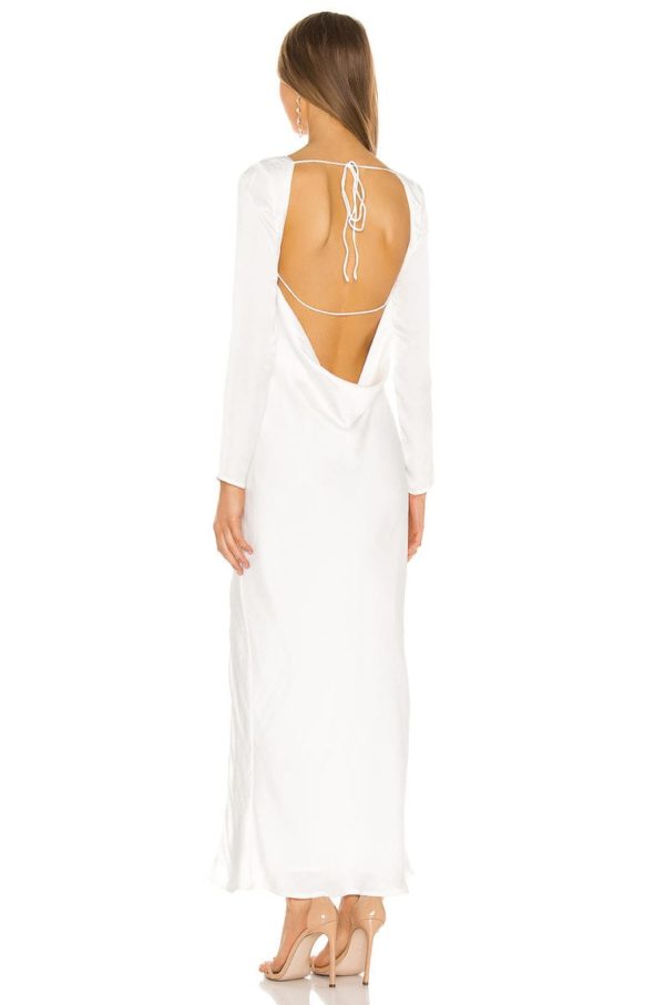 what wear rehearsal dinner - backless white dress for a black tie pre-event