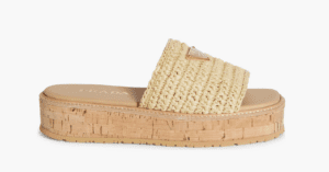 Prada Raffia Platform Slide Sandal (Women) in Natural