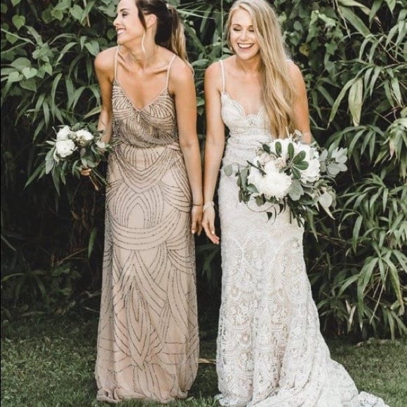 Adriana Papell CHAMPAGNE GOLD BRIDESMAID DRESSES