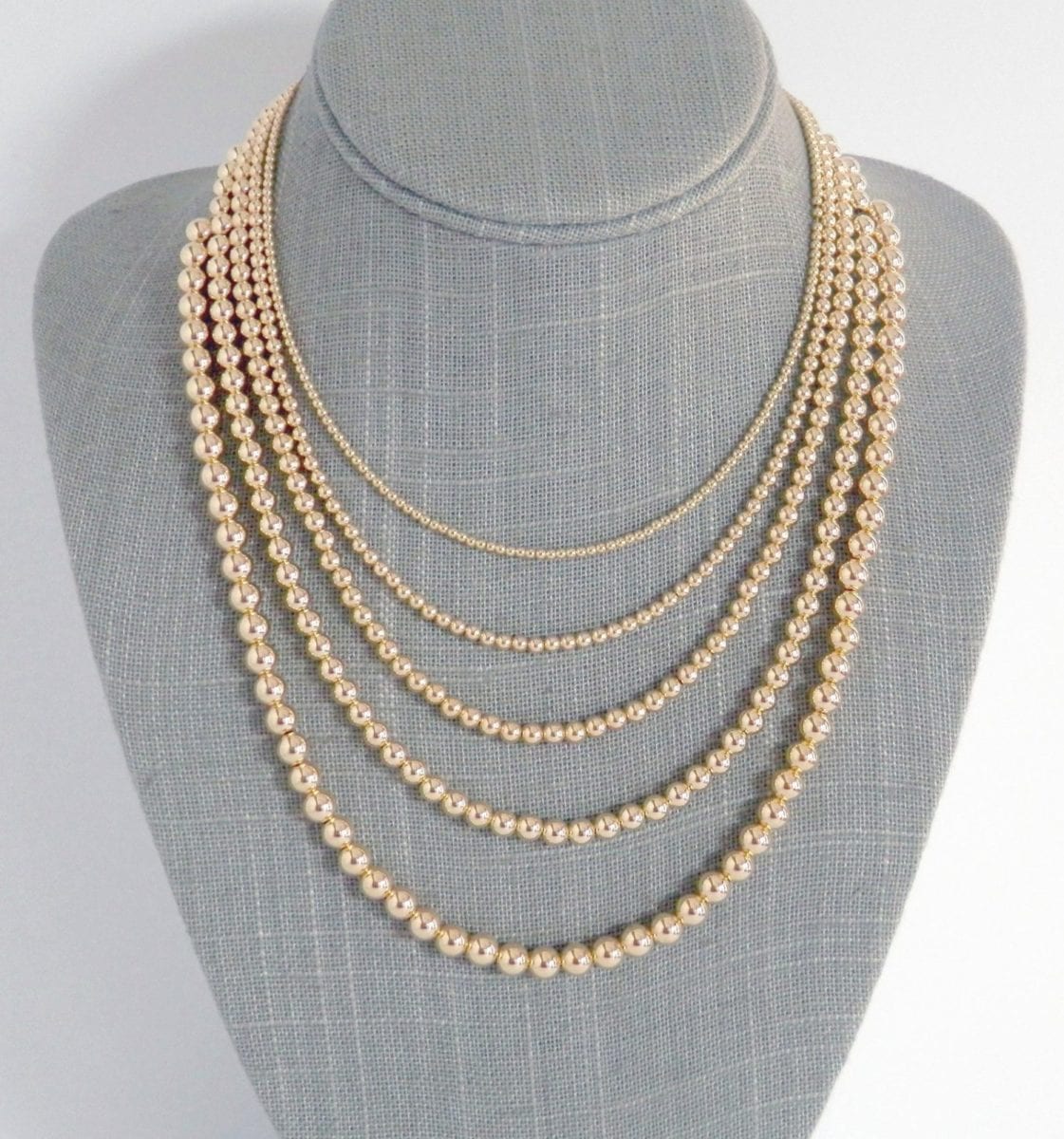 14K Yellow gold filled single strand necklaces