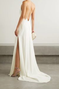 MICHAEL LO SORDO Alexandra Silk Crepe De Chine Gown in Ivory