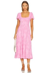 Show Me Your Mumu Mia Midi Dress in Pink Clip Floral