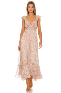 ASTR the Label Primrose Dress in Peach Multi Floral
