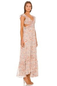ASTR the Label Primrose Dress in Peach Multi Floral