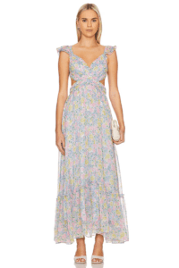 ASTR the Label Primrose Dress in Blue Pink Floral