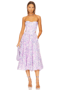 Bardot Mirabelle Midi Skirt in Lilac Floral