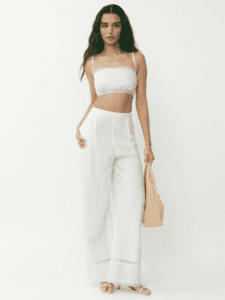 Violet Linen Two Piece in White