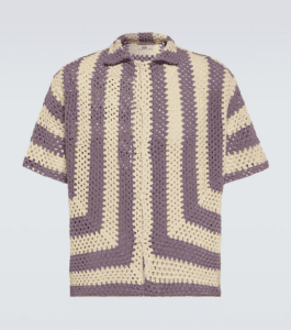 Bode Flagship crochet cotton shirt