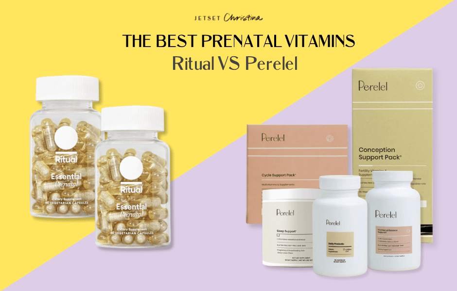 The best prenatal vitamins review, Ritual vs Perelel by JetSet Christina