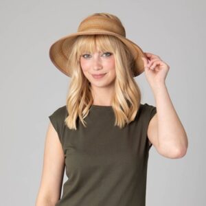San Diego Hat Women's Neutral Colored Ultrabraided Large Brim Packable Visor