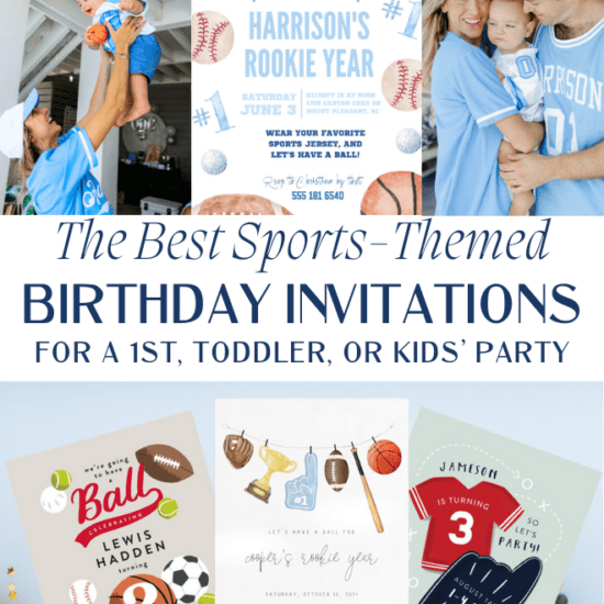 The Best Sports Themed Birthday Invitations for Toddlers or Kids' Party