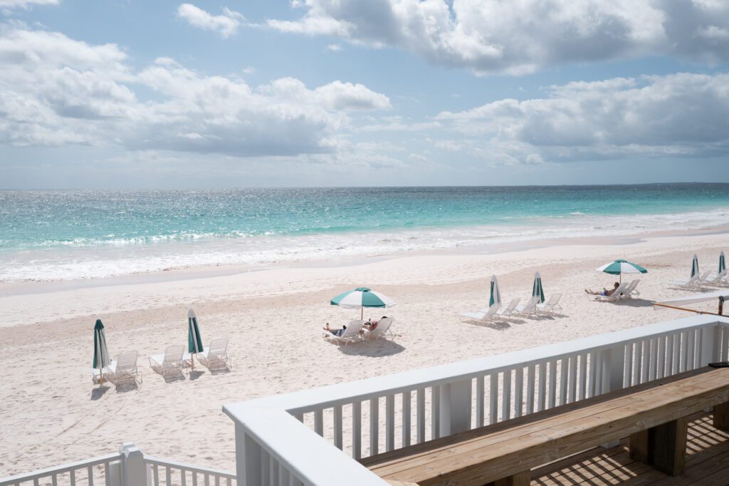 The pink sand beach on Harbour Island in the Bahamas