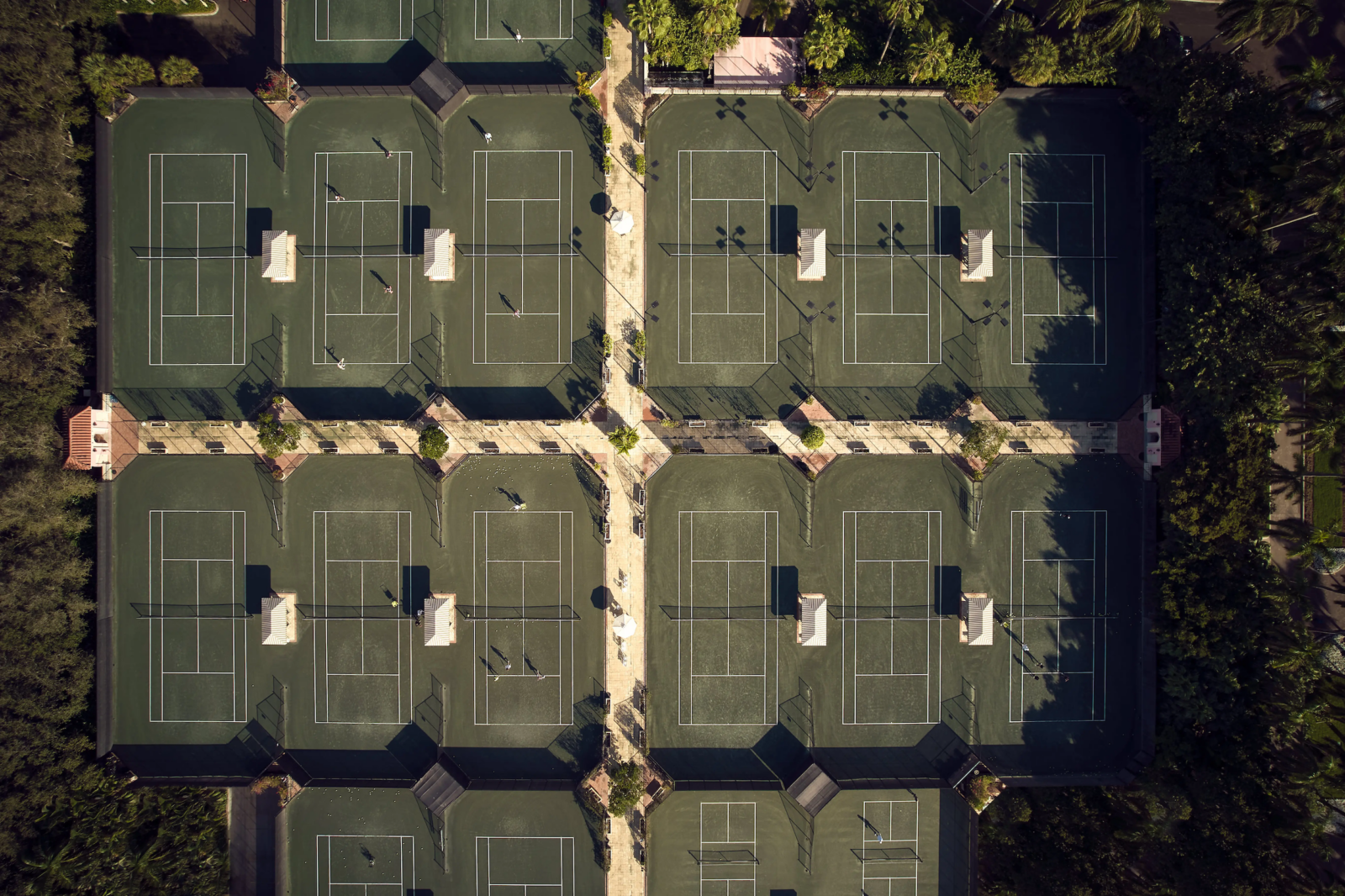 Aerial of the tennis and pickleball courts at The Boca Raton Racquet Club